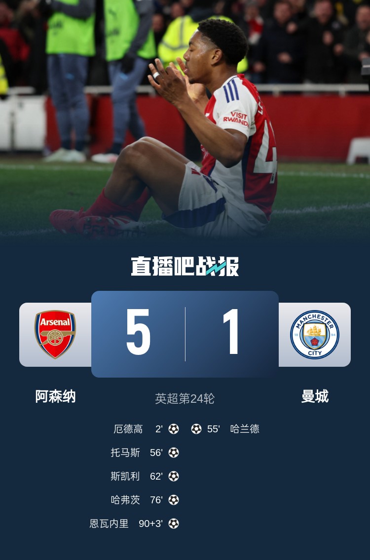  硬氣槍手無(wú)畏強(qiáng)敵！阿森納本賽季5-1碾壓曼城，3-0完勝皇馬